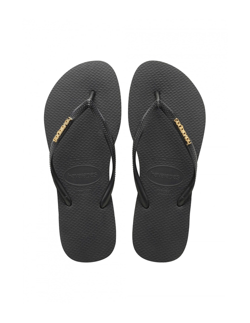 ΓΥΝΑΙΚΕΙΑ ΣΑΓΙΟΝΑΡΑ HAVAIANAS SLIM LOGO METALLIC - Μαύρο