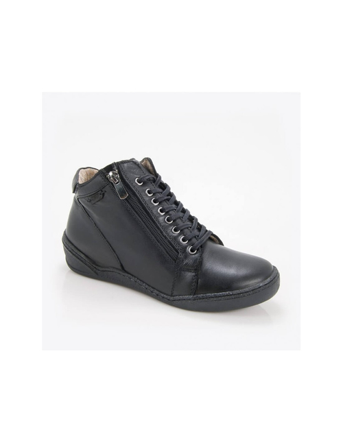 ΓΥΝΑΙΚΕΙΟ ΔΕΡΜΑΤΙΝΟ ΜΠΟΤΑΚΙ SAFE STEP 19511 ME ΑΠΟΣΠΩΜΕΝΟ ΠΑΤΟ - Μαύρο