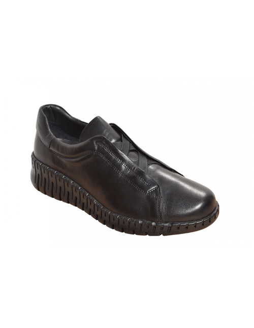 ΓΥΝΑΙΚΕΙΟ ΔΕΡΜΑΤΙΝΟ SNEAKER PACE COMFORT 24201 ME ΑΠΟΣΠΩΜΕΝΟ ΠΑΤΟ - Μαύρο
